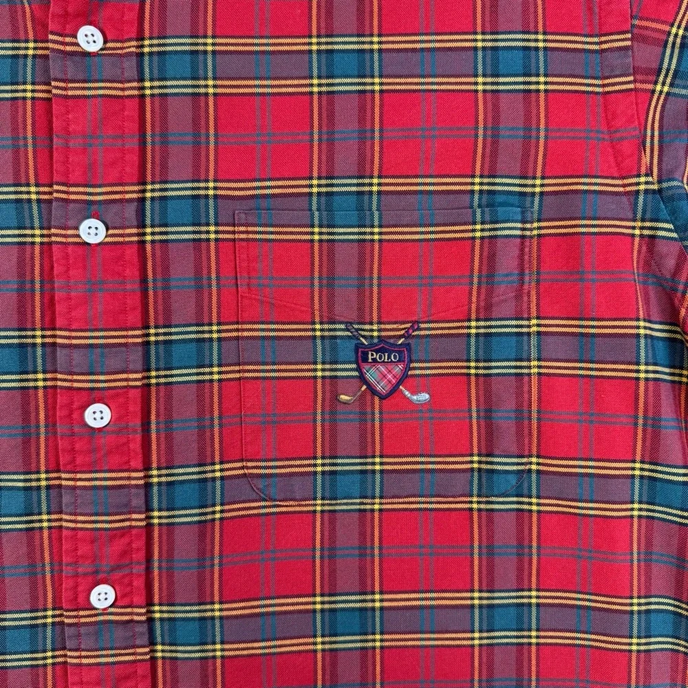 Ralph Lauren Shirt Men’s Medium Plaid Button Down Crest Logo - Picture 7 of 15